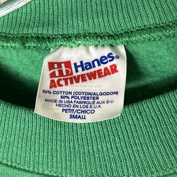 Vintage Hanes‎ Green Christmas Snowmen Village Holiday Size Small - Picture 4 of 6